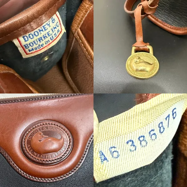 Vintage DOONEY & BOURKE All Weather Leather Collection Black/Brown Crossbody Bag - Image 11