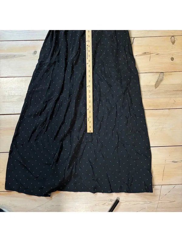 A New Day NWT Womens Long Sleeve Crepe Maxi A-Line Dress Black White Polka Dot S - Image 10