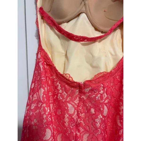 Floral Lace Mermaid Gown Coral Pink Sweetheart Neckline Cutout Back Formal Dress - Image 6