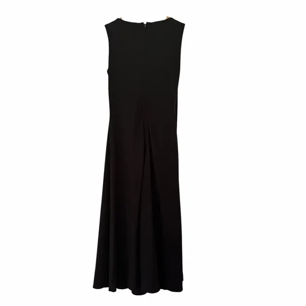 Vintage Black A Line Floral Detail Sleeveless Midi Dress Sz XS - Image 6