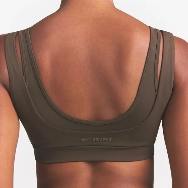 Nike Skims Matte Double Strap Scoop Bra Dark Sepia Size Small - Image 2