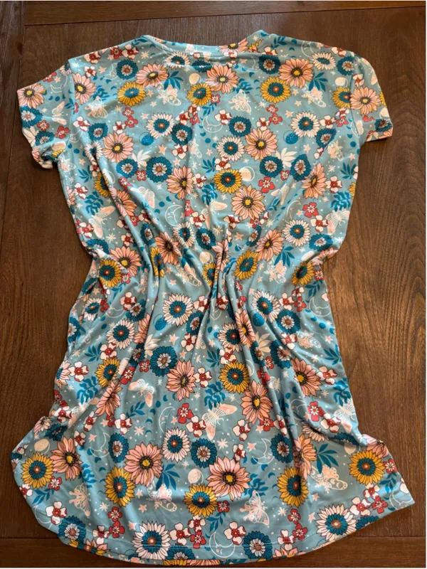 Women's Joyspun Floral Pajama Dress Size S Blue Pink EXCELLENT CONDITION - Image 2