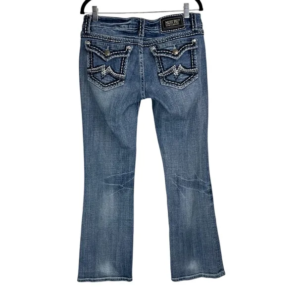 Miss Me Irene Bootcut Jeans Sz 31 Womens Distressed Faded Stitch Denim - Image 3