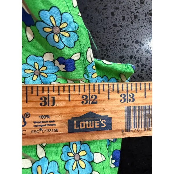 Hello Molly Green Floral One‎ Shoulder Cotton Sarong Mini Dress US 4 S 334 - Image 6