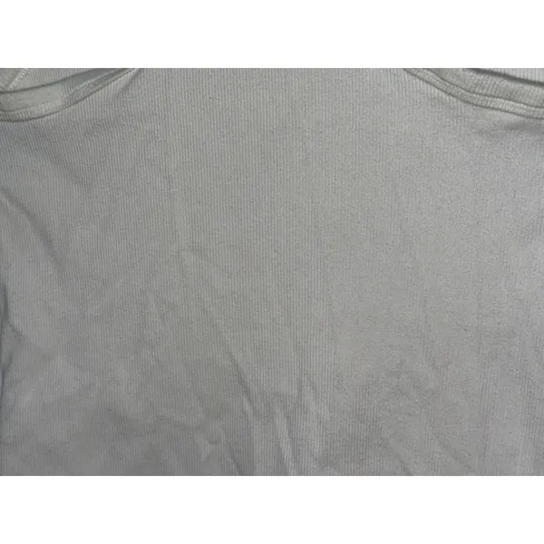 Abercrombie & Fitch Soft AF White Ribbed Sleeveless Racerback Tank Top Size L - Image 4