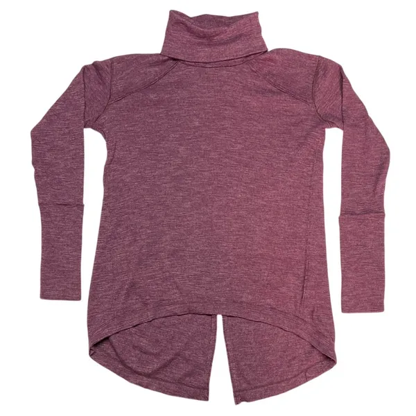 We The Free Free People Split Back Turtleneck High Low Top‎ Purple XS - Image 6