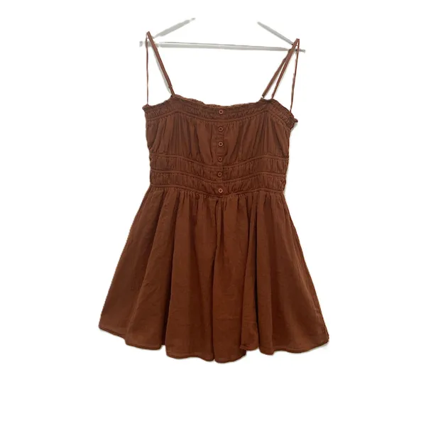 Aeropostale Cinnamon Smocked Cotton Mini Dress XL • Boho Summer Beachy Vacation - Image 5