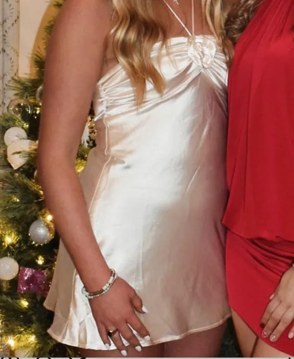 Lucy in the Sky Mini Dress Champagne - Image 2