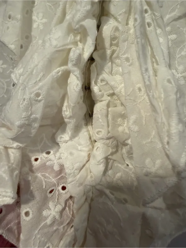 Women's NWT boutique Olivacheous Ivory Eyelet Ruffle Blouse‎ - Image 2