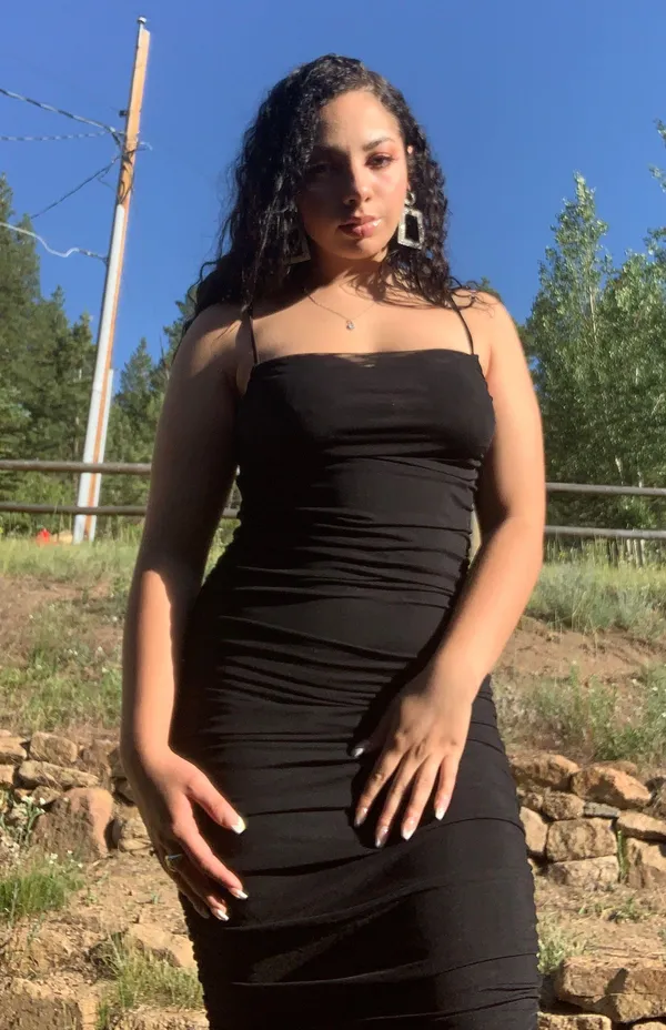 Express Black Rouched Dress - Image 2