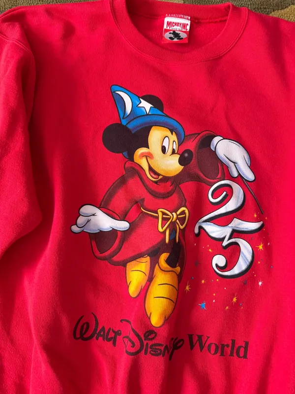 Walt Disney World 25th Anniversary Sorcerer Mickey Disney Fantasia Sweatshirt - Image 2