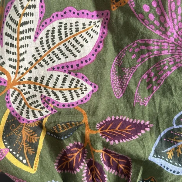 Farm Rio Blouse Top XS Green Jungle Fairy Boho Botanical Tropical‎ Praire Resort - Image 13