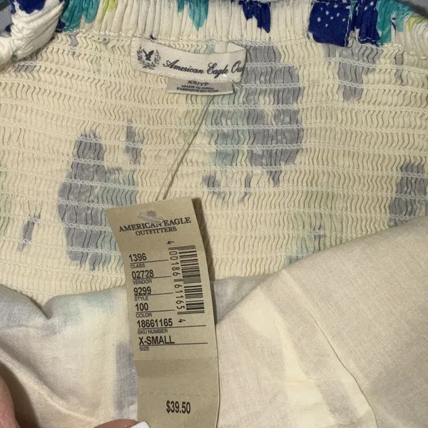 Y2K Vtg American Eagle Baby Doll Floral Sun Dress Prairie Preppy Coquette XS Nw - Image 4