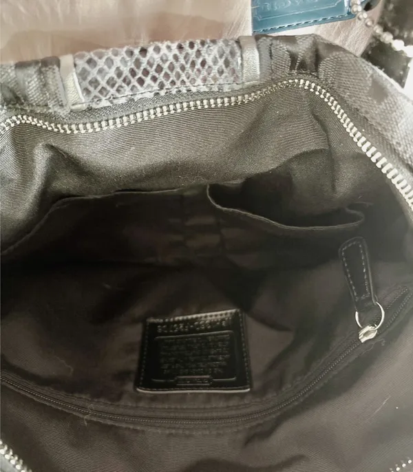 Vintage Coach Signature Python Stripe Tote - Image 4