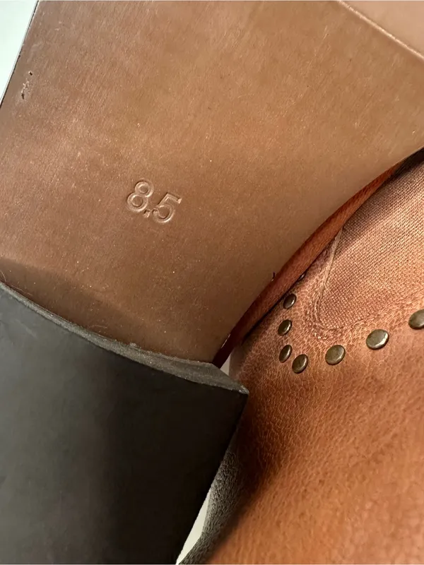 ROAN by Bed Stu Cliffhanger Brown Leather Studded Ankle Boots Size 8.5 - Image 13