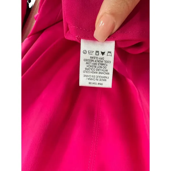 STAUD women's‎ Crosshill Pink Satin Twist Front Long Sleeve Mini Dress Size XS - Image 7