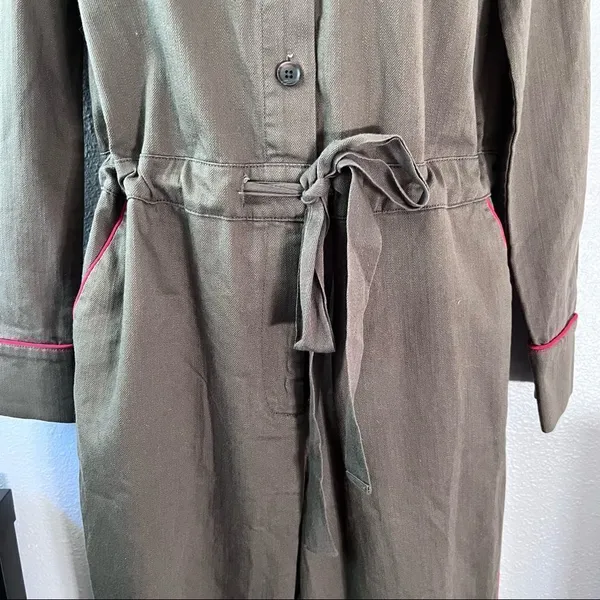 Boden Olive Denim Jumpsuit Green Size 8 - Image 6