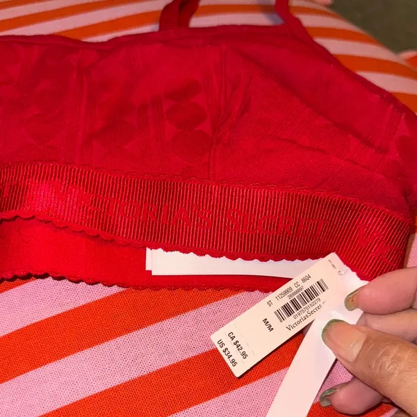 Victoria's Secret THE‎ T-SHIRT Cotton Heart Pointelle Scoop Bralette - Image 2