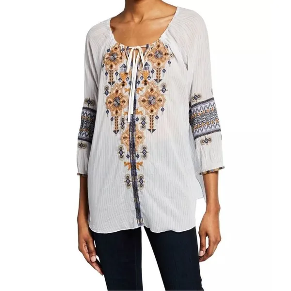 Johnny Was Amika Peasant Blouse Size S - Image 4