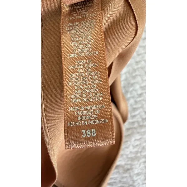 Skims Full Coverage Underwire Front Clasp Bra Tan Nude 38B 4560 - Image 5