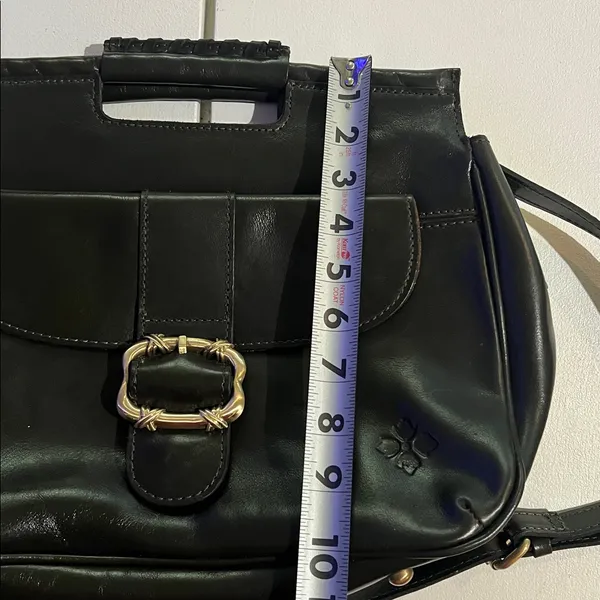 Patricia Nash Ovodda Satchel, Black, Leather, Classic, vintage - Image 9
