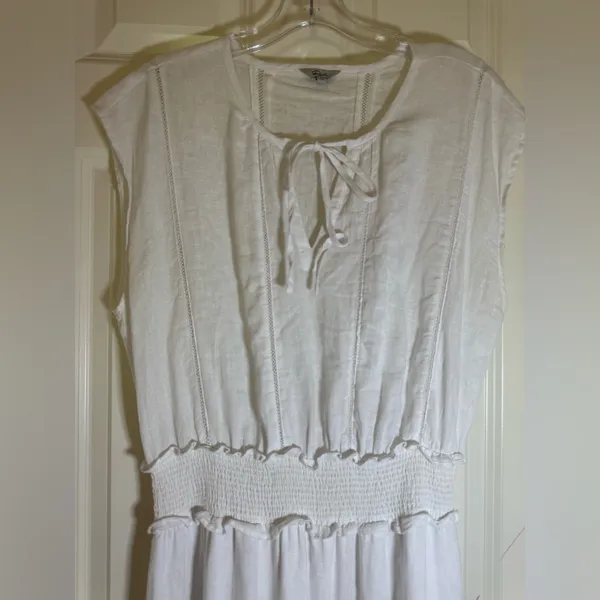 Rails Ashlyn Stripe Linen Blend Midi‎ Dress, Medium, White - Image 4