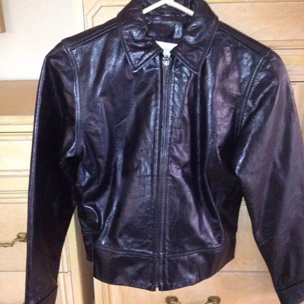 Liz Claiborne Leather Jacket. BNWOT. Mint! Sz P. - Image 2