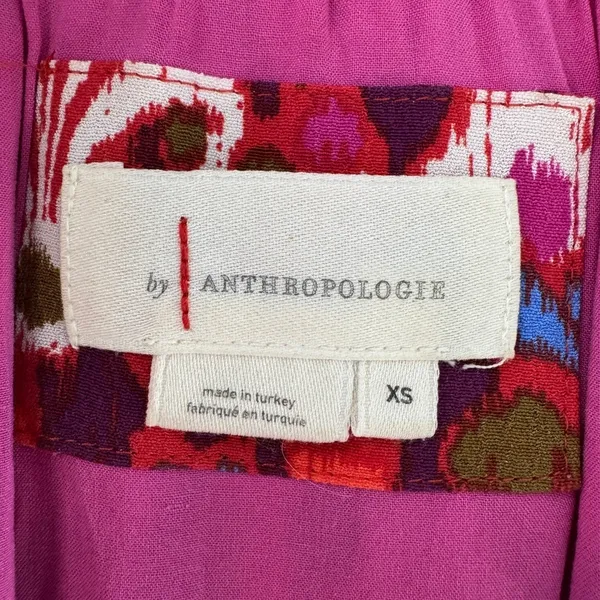 Anthropologie Robin Tiered Mini Dress Size XS Red Floral Ikat Ruffle Boho V Neck - Image 8