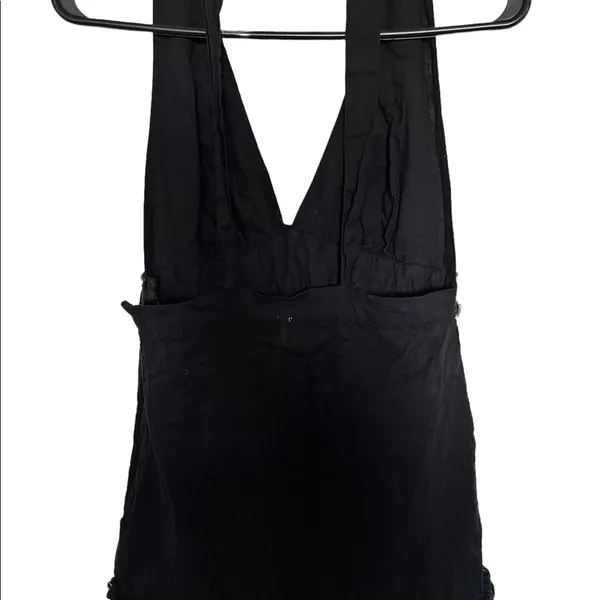 Florabella black halter tunic with flower embroidery size small - Image 4
