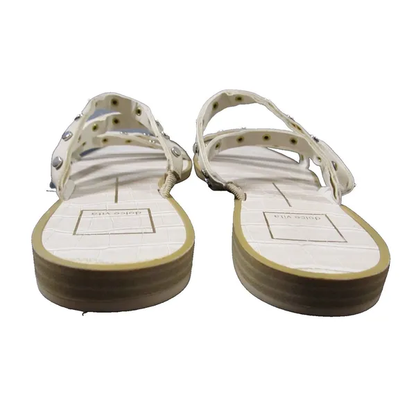 Dolce Vita Stella Studded Sandals Ivory Women’s Size 7.5 Slip‑On Square Toe - Image 3