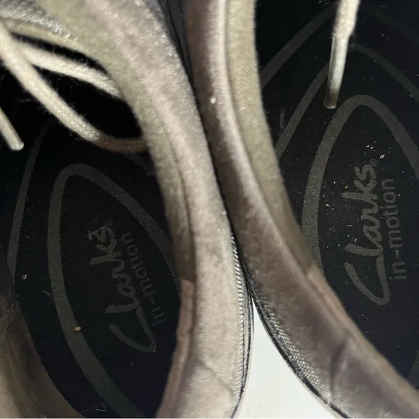 CLARKS In Motion Shoes Walking Comfort Lace Up Olive Nubuck Leather Size 10 N - Image 10