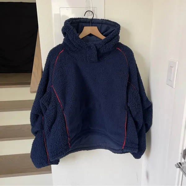 NWT Free People FP Movement Free Flow Fleece Pullover in Midnight Navy Blue - Image 4