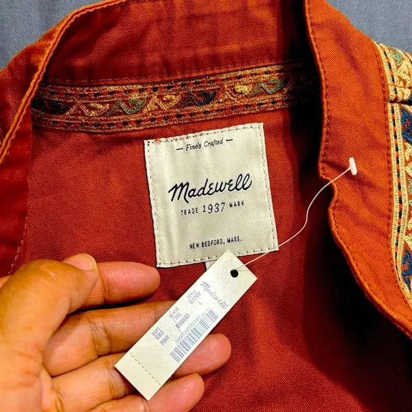NWT MADEWELL BABYDOLL Sz L Balletcore Embroidered‎ Peplum Jacket OLDSTOCK Chic - Image 3