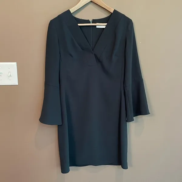 Amanda Uprichard‎ Bell Sleeve V Neck Dress Green XS - Image 4