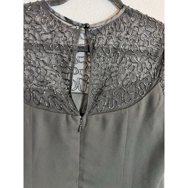 Laurence Kazar Womens vintage short sleeve beaded Formal‎ dress, Size Medium - Image 5