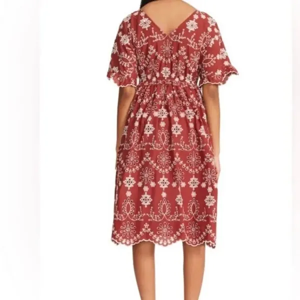 BB Dakota Steve Madden rust eyelet midi dress m - Image 2