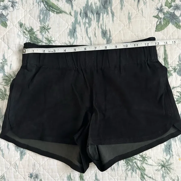 Hudson Siouxsie Dolphin Suede Leather Stretch Shorts Black S Small Lamb Nubuck - Image 12