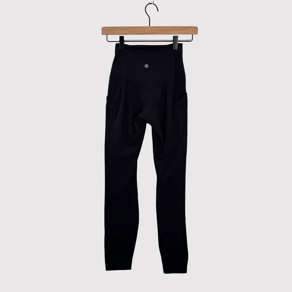 Lululemon Womens Leggings Black Align High Rise Pant Pockets 25" Stretch Size 2 - Image 3
