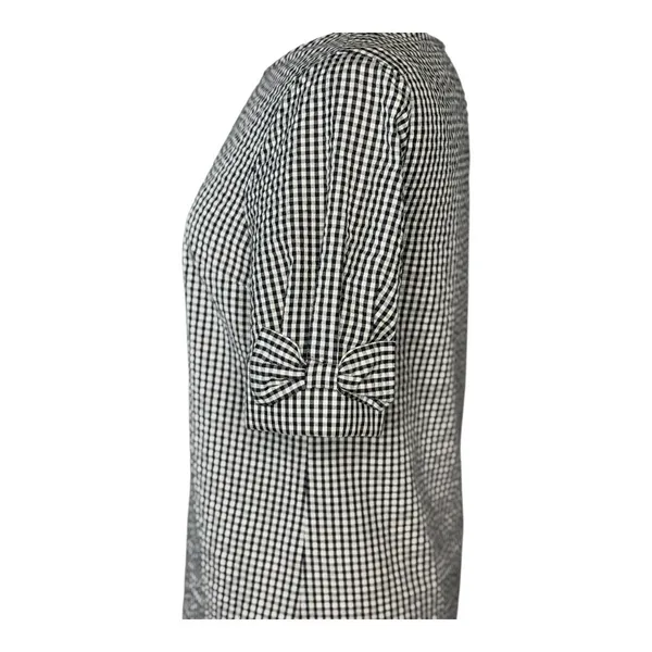 Crown & Ivy Gingham Shift Dress Womens Small‎ Black White Bow Sleeve Tunic Mini - Image 5