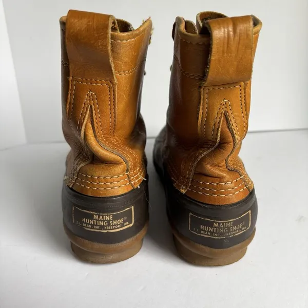LL Bean Maine Hunting Shoe Duck Boots Women's Size 8 Brown Leather USA Vintage - Image 4