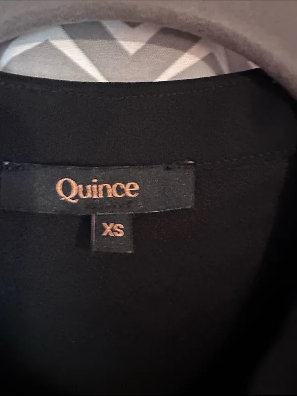 Quince | Fluid Crepe Shirt Dress in Black, XS - Image 9