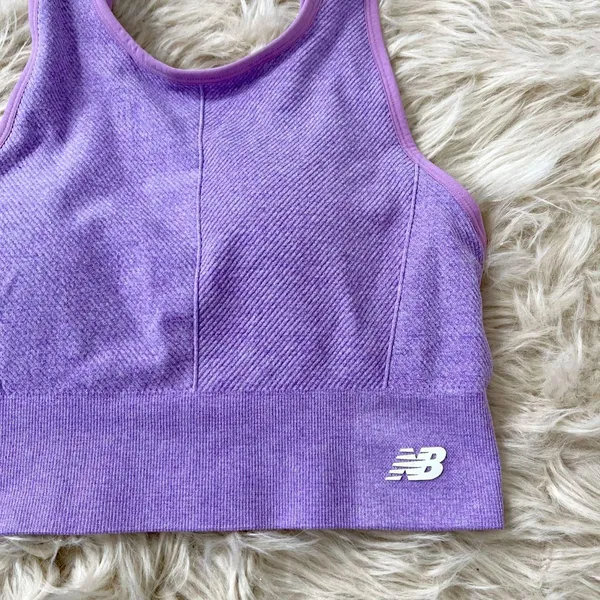 NWOT purple New Balance seamless cropped sports bra Size M - Image 2