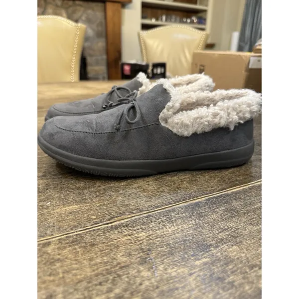 Vionic Claribel Faux Fur Lined Slippers Slate Grey Suede Orthotic Womens 9.5 M - Image 4