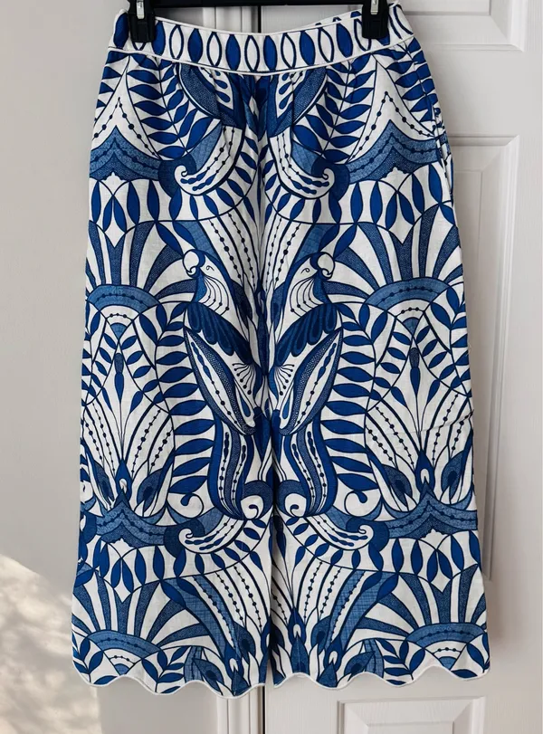 FARM Rio Lace Nature Euroflax™ Premium Linen Midi Skirt, Size XS - Image 12