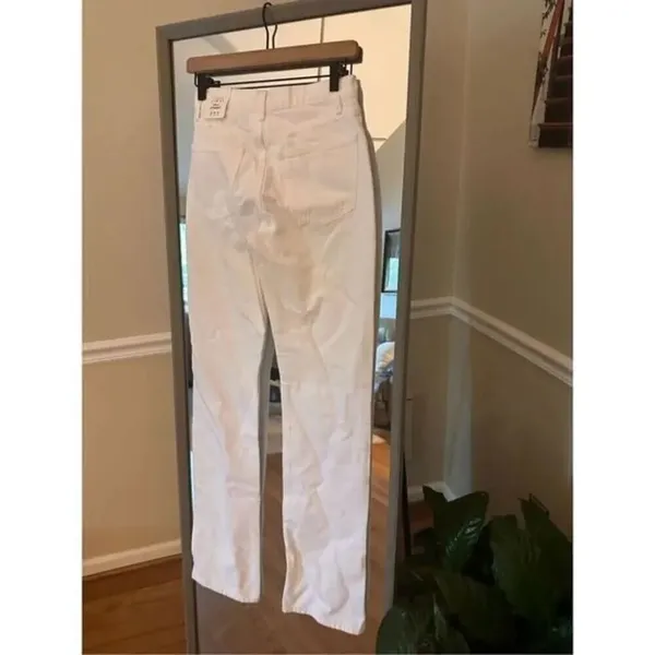 Zara Blue Split Straight Mid Rise Full Length Size 00 NWT - Image 4