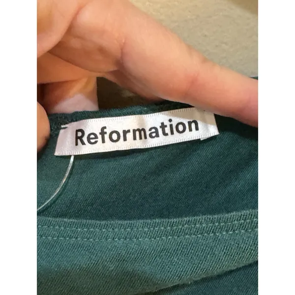 NEW Reformation Yara Asymmetrical Body-Con Minidress In Emerald Size Large - Image 5
