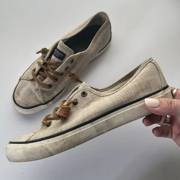 Sperry Top-Sider Canvas Boat Shoes Sneakers Lace Up Casual Size 6 - Image 2