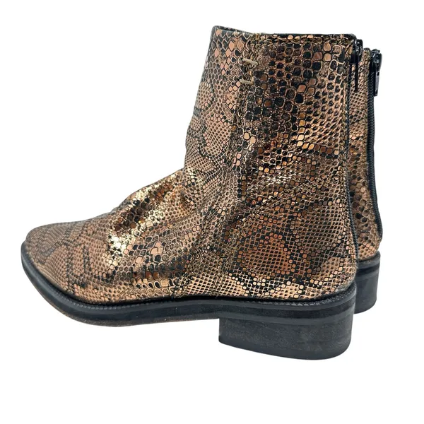 Free People Amarone Ankle Boot Metallic Copper‎ Snakeskin Print Size 38 US 7.5 - Image 11