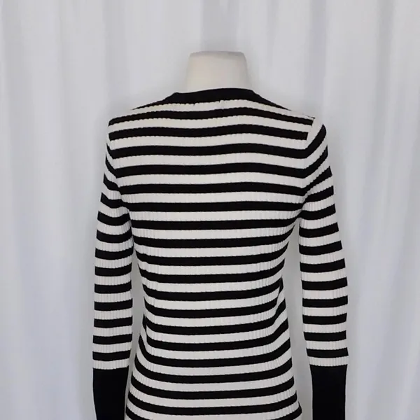 ATM Anthony Thomas Melillo Striped Ribbed Knit Merino Wool Sweater Large - Image 9