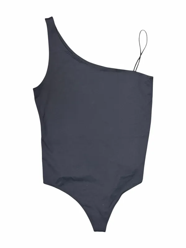 Abercrombie Soft AF One Shoulder Contour Bodysuit Black XL NEW Stretch - Image 2